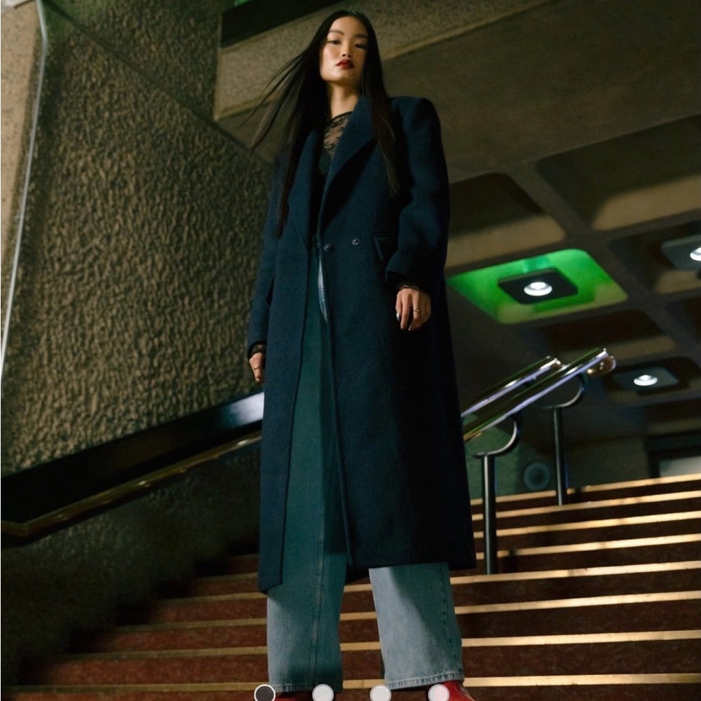 Topshop Navy Wool Coat size 8-10